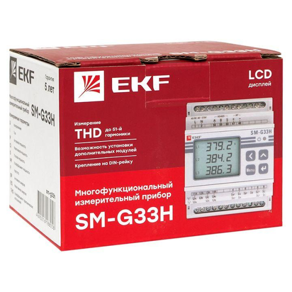 Прибор измерительный многофункциональный G33H на DIN-рейку ЖКИ PROxima EKF sm-g33h