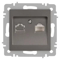 Розетка Accent 6-303-09 информационная RJ45 IP20 СУ титан Intro Б0063642