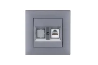 Розетка компьютерная CAT 5+гнездо KareaRIZZ STAR сер. Makel 88065035