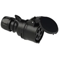 225-6x PCE Розетка кабельная 32А/400V/3P+N+E/IP44, черная