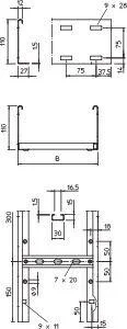 Лоток лестничный 600х110 L6000 сталь 1.5мм LG 116 VS 6 FT гор. оцинк. OBO 6216477