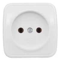 Розетка 1-м ОП Минск 10А IP20 без заземл. бел. Basic EKF EGR10-022-10
