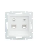 Розетка компьютерная + телефонная 1-м СП Vesna механизм бел. LEZARD 742-0288-143
