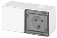 Блок розетка с выключателем Эксперт 11-7501-01 IP55 16А (10AX)-250В ОУ бел. Эра Б0063288