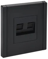 Розетка компьютерная 2-м RJ45 кат.5E FORTE&PIANO FP133 черн. IEK FP-K20-1-K02