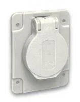 Розетка силовая 10/16А 65х85мм винты сбоку IP54 сер. SchE PKS62G