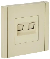 Розетка компьютерная 2-м RJ45 кат.5E FORTE&PIANO FP433 ваниль IEK FP-K20-1-K10