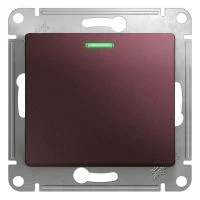 Переключатель проходной 1-кл. СП Glossa 10А IP20 (сх. 6а) 10AX с подсветкой механизм баклажан. SE GSL001163
