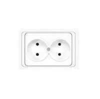 Розетка 2-м СП Валери 16А IP20 без заземл. бел. UNIVersal В0102