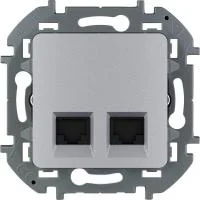Розетка RJ45 2-м Inspiria CAT.6 UTP алюм. Leg 673842