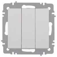 Выключатель Intro Accent 6-106-01 тройной 10А-250В IP20 СУ AL/CU бел. Intro Б0063531