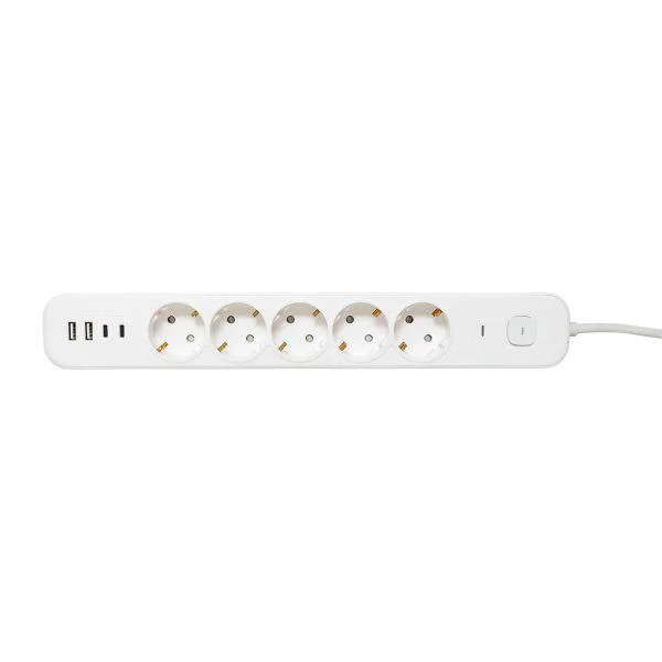 Удлинитель 5х5м IP20 2USB 2.4А+2type-C LUX 1.5кв.мм EKF UBA-LUX-505-TC