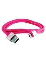Дата-кабель, ДК 19, USB - micro USB, 1 м, силиконовая оплетка, розовый, TDM