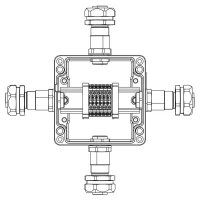 Коробка взрывозащищенная клеммная из алюминияTBE-A-12-(6xCBC.2)-1xKAEPM2MHK-20(A)-1xKAEPM2MHK-20(B)-1xKAEPM2MHK-20(C)-1xKAEPM2MHK-20(D)1Ex e IIC Т5 Gb / Ex tb IIIC T95град.C Db IP66 DKC 1201.121.22.11A