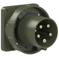 645-6.u PCE Вилка встраиваемая 125А/400V/3P+N+E/IP67, фланец 120x120, бронзово-зеленый