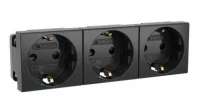 Розетка 3-м Viva 16А IP20 черн. DKC 45203