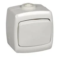 Переключатель проходной 1-кл. ОП Рондо 10А IP44 250В бел. SchE VA610-126B-BI