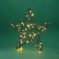 Фигура Металлическая 3D "Звезда" 35см питание 3хAA (не в компл.) тепл. бел. Neon-Night 513-706