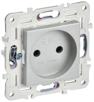 Розетка SKANDY 10А без заземл. без защ. шторок SK-R02S серебр. IEK SK-R10-10-K23