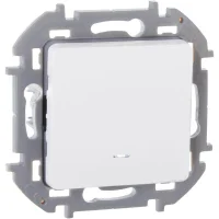Выключатель 1-кл. Inspiria 10А IP20 250В 10AX с подсветкой/индикацией механизм бел. Leg 673610