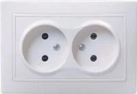 Розетка 2-м СП Кварта 10А IP20 без заземл. без защ. шторок бел. IEK ERK23-K01-10-DM