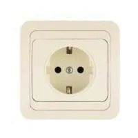 Розетка 1-м СП Mimoza 16А IP20 с заземл. крем./крем. Makel 25028