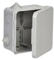 Коробка распаячная ОП 100х100х50 IP54 КМ41256 откид. крышка 8 вводов (7035) IEK UKO31-100-100-050-K03-54