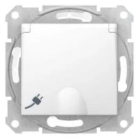 Механизм розетки 1-м СП Sedna 16А IP44 с защ. крышкой защ. шторки с заземл. быстрозажим. контакты бел. SchE SDN3100521