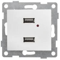 Розетка USB 2-м СП Bravo механизм бел. GUSI С10USB2-001