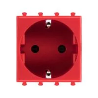 Розетка 1-м 2мод. Avanti "Красный квадрат" 16А IP20 2P+E защ. шторки красн. DKC 4401002