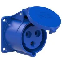323-6tt PCE Розетка встраиваемая 32А/230V/1P+N+E/IP44, фланец 70x70, безвинтовое подключение