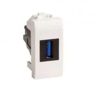 Розетка мультимедийная Brava 1мод. USB 3.0 бел. DKC 76300B