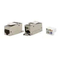 Модуль Keystone RJ45 CAT6A экранир. 90град. (форм-фактор S10) серебр. DKC RNK6AF90SL