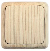 Выключатель 1-кл. ОП Альфа 10А IP20 250В с изолир. пластиной сосна HEGEL ВА10-113-02