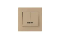 Выключатель 2-клав. с подсветкой Karea RIZZ крем Makel 88010023