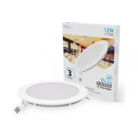 Светильник светодиодный Slim 170х22 12Вт 6500К 990лм IP20 180-265В круг монтаж. отв. d155 Gauss 939111312