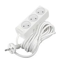 Удлинитель 3х5м без заземл. 10А IP20 2.2кВт ПВС 2х0.75 бел. DOMTOK 2372