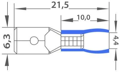 Клемма плоская изол. (штекер) (VM 2-250) REXANT 08-0333