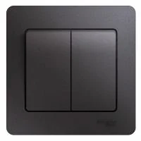 Выключатель 2-кл. СП Glossa 10А IP20 (сх. 5) 10AX в сборе графит SE GSL001352