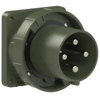 644-6.u PCE Вилка встраиваемая 125А/400V/3P+E/IP67, фланец 120x120, бронзово-зеленый