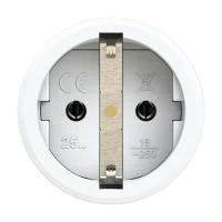 2510-gs PCE Розетка кабельная 16A/250V/2P+E/IP20 корпус серый, маркер черный