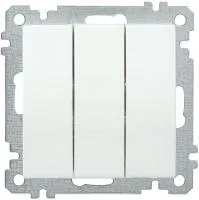 Выключатель 3-кл. СП Bolero ВС10-3-0-Б 10А IP20 10А IP20 механизм бел. IEK EVB30-K01-10-1