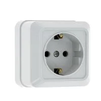 Розетка 1-м ОП Рим 16А IP20 с заземл. бел. EKF ENR16-028-10
