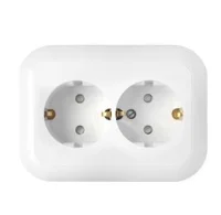 Розетка 2-м СП 16А IP20 с заземл. защ. шторки бел. Bylectrica РС16-357