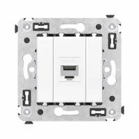Розетка компьютерная 1-м СП Avanti "Белое облако" RJ45 кат.6A без шторок механизм DKC 4400673