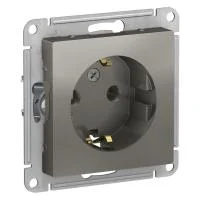 Розетка 1-м СП AtlasDesign 16А IP20 с заземл. механизм сталь SE ATN000943
