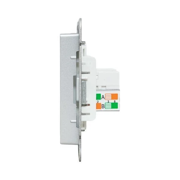 Розетка компьютерная 1-м СП Эпика RJ45 кат.5 механизм алюм. EKF UP1-SOA-RJ45-5