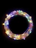 Гирлянда светодиодная "Разноцветные нити" 1.5м 30LED в виде капель мультиколор работает от 3хАА Космос KOCNL-EL114_multy