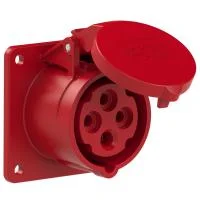 314-6ttf7 PCE Розетка встраиваемая 16А/400V/3P+E/IP44, безвинтовое подключение, фланец 75x75