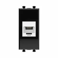 Розетка телефонная 1мод. Avanti "Черный квадрат" RJ12 без шторок модульная механизм DKC 4402611